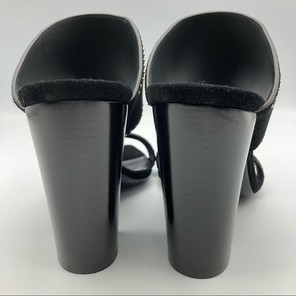 Saint Laurent Oak Woman’s Mule Suede Sandal Size 37 US 7 - Picture 9 of 10